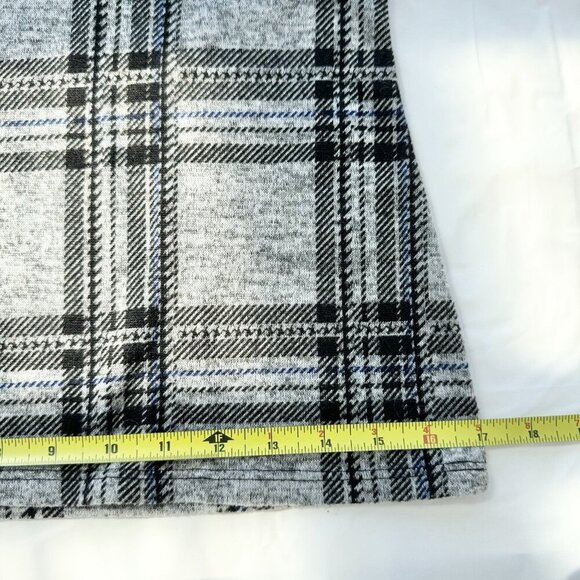 Colori Women’s Sweater Grey And Blue Plaid 3/4 Sleeves Size Small (27” Waist) - Picture 6 of 11